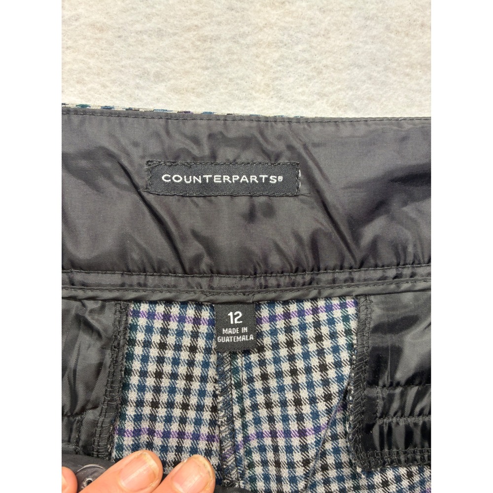 Counterparts Professional Dress Pants Dark Academia Checkered Stretch 12 Office - Picture 3 of 9